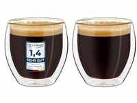 Creano doppelwandige Espressotassen, 2er-Set 100ml, Mokkatassen, Thermo-Gläser...