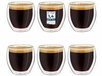 Creano doppelwandige Espresso-Gläser, 6er-Set 100ml, Mokkatassen,...