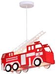 GLOBO Feuerwehr Auto H&auml;nge Leuchte rot Pendel Lampe Kinder Spiel Zimmer...