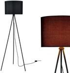 lux.pro Stehleuchte 1 x E27 Sockel 150cm Stoffschirm Schwarz Schirm und Dreifu&szlig;
