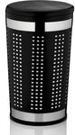 Kela 21818 W&auml;schetruhe mit Sitzkissen, Rund, 60,5 cm H&ouml;he, Metall, Sevilla, Schwarz