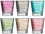 Leonardo Vario Trink-Gl&auml;ser 6er Set, buntes Gl&auml;ser-Set mit Muster,