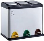 SVITA TC3X8 K&uuml;chen-Eimer 24 Liter 3X 8L Edelstahl dreifach Abfalleimer