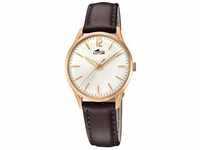Lotus Watches Damen Datum klassisch Quarz Uhr mit Leder Armband 18407/1