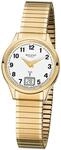 Regent Damen Funk Armbanduhr aus Edelstahl in der Farbe Gold-Wei&szlig; 29mm Analog