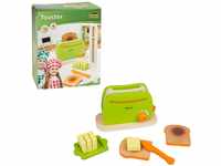 Idena 4100073 - Kleine Küchenmeister Toaster aus Holz mit Zubehör, für Spielküche