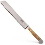 G&Uuml;DE Solingen - Brotmesser Linksh&auml;nder geschmiedet, 21 cm, Olivenholz, ALPHA OLIVE,