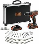 BLACK+DECKER Akku-Bohrschrauber 18 V, kompakt und leicht, enth&auml;lt 2x 1,5-Ah-Akkus,