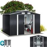 GARDEBRUK&reg; XXL Metall Ger&auml;tehaus 5m&sup2; mit Fundament 257x205x178cm Schiebet&uuml;r