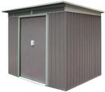 Metall Ger&auml;tehaus Ger&auml;teschuppen Gartenhaus Schuppen Dublin grau beige...
