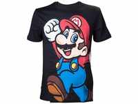 Nintendo Herren T-Shirt Super Mario Mehrfarbig (Schwarz)- X-Small