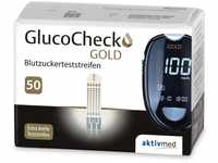 GlucoCheck GOLD Blutzuckerteststreifen 50 Stück, zur Kontrolle des