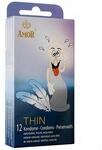 AMOR Kondome Thin 12er Pack I 53 mm Breite I Premium Kondome extra feucht I Kondome