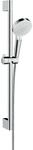 hansgrohe Crometta Duschset, 0,65 m, 2 Strahlarten, wassersparend, Wei&szlig;/Chrom