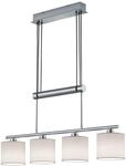 Trio Leuchten Jojo Pendelleuchte Garda, 305400401 Nickel matt, E14, Stoffschirm