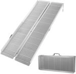 Wiltec Rollstuhlrampe doppelt faltbar 122cm 270kg, Mobile Auffahrschiene als