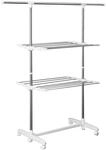 HOMCOM Turmw&auml;schest&auml;nder Ausziehbar 3 Ebenen Wei&szlig; 83-136,5 x 45,5 x 154 cm