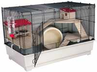PETGARD Mäuse- und Hamsterkäfig, Nagerhaus mit 3 Holzetagen, Komplettset mit