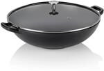 kela Wok Calido, Durchmesser 36 cm, 4 L, Gusseisen, schwarz, Allherdboden, rau