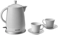 CONCEPT Hausger&auml;te RK-0040 Keramik Wasserkocher + 2 Tassen 1.5L 2200W, Wei&szlig;