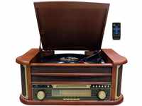 Nostalgie Holz Musikanlage | Kompaktanlage | Plattenspieler | Bluetooth | Retro
