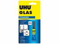 UHU GLAS, Glasklarer, schnell unter Tageslicht aushärtender Spezialkleber, 3 g