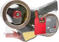 Scotch Handabroller f&uuml;r Verpackungsklebeband + 2 Rollen Scotch Paketklebeband, 50 mm