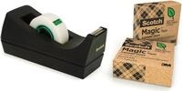 Scotch Abroller, Schwarz inkl. 3 Rollen Scotch Magic Klebeband A Greener Choice - mit