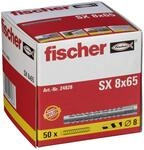 fischer Spreizd&uuml;bel SX 8 x 65, Schachtel mit 25 Nylond&uuml;beln, D&uuml;bel f&uuml;r optimalen