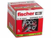 fischer DuoPower 10 x 50, Universaldübel, leistungsstarker 2-Komponenten-Dübel,