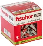 fischer DuoPower 8 x 40 S, Universald&uuml;bel mit Sicherheitsschraube,