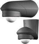 Grothe 5167043 94534 Aufputz PIR-Bewegungsmelder 240&deg; Relais Schwarz IP55, (B x H)