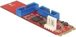 DELOCK Konverter M.2 Key B+M Stecker > 2 x USB 3.0 Pfostenstecker