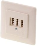 ZE Kommunikationstechnik TAE Dose 3x6 NFN,UP LSA mit LSA-Anschlussklemmen, Pearl