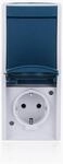 Busch-Jaeger 2601/6/20 EW-53 Ocean IP44 AP Schalter / Steckdosen Kombination