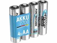 ANSMANN Akku AA 2700mAh NiMH 1,2V - Mignon AA Batterien wiederaufladbar, mit hoher