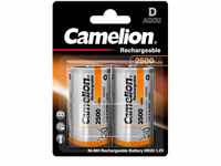 Camelion 17025220 - Akku NiMH Batterie Mono / R20 / D mit 1,2 Volt, 2 Stück,