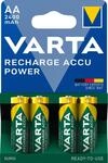VARTA Batterien AA, wiederaufladbar, 4 St&uuml;ck, Recharge Accu Power, Akku, 2400 mAh