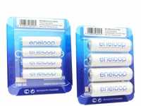 Sanyo eneloop Kombipack 4x AA Mignon + 4x AAA Micro Batterien