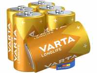 VARTA Batterien D Mono, 6 Stück, Longlife, Alkaline, 1,5V, ideal für