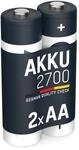 ANSMANN Akku AA 2700mAh NiMH 1,2V - Mignon AA Batterien wiederaufladbar, mit hoher