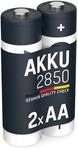 ANSMANN Akku AA Typ 2850mAh NiMH 1,2V - Mignon AA Batterien wiederaufladbar, mit