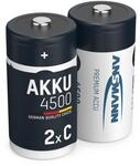 ANSMANN Akku C 4500 mAh NiMH 1,2 V (2 St&uuml;ck) - Baby C Batterien wiederaufladbar,