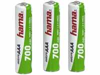 Hama Batterien Set AAA wiederaufladbar (3 leistungsstarke aufladbare NiMH Akkus...