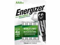 Energizer AAA Batterien, wiederaufladbar, 4 Stück, Recharge Power Plus