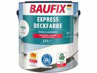 BAUFIX Express Deckfarbe weiss, matt, 2.5 Liter, Wetterschutzfarbe, Holzfarbe,