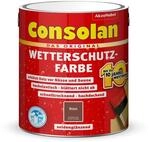 Consolan Wetterschutz-Farbe, Deckender Holzschutz f&uuml;r Au&szlig;en, Braun, 2,5L