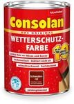 Consolan Wetterschutzfarbe, Deckender Holzschutz f&uuml;r Au&szlig;en, Schwedenrot, 750ml