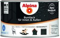Alpina Buntlack f&uuml;r Innen & Au&szlig;en Tiefschwarz seidenmatt 300ml