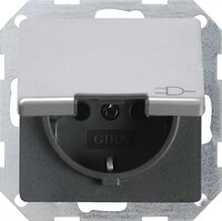 Gira 045403 Schuko Steckdose Klappdeckel System 55, reinwei&szlig;